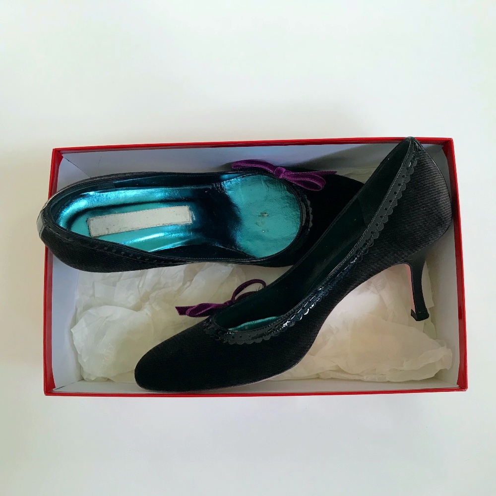 Christian Lacroix velvet & patent leather pumps